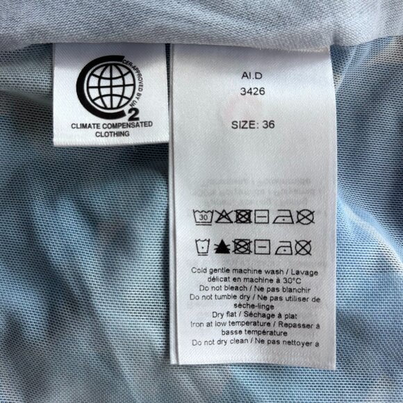 GANNI | Blue Watercolor Printed Mesh Long Sleeve Turtleneck Top Size US6, DK36 - Picture 4 of 6